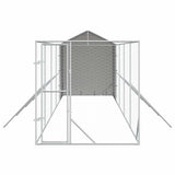 Outdoor Dog Kennel with Roof Silver 2x10x2.5 m Galvanised Steel 3190476