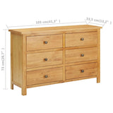 Chest of Drawers 105x33.5x73 cm Solid Oak Wood 289196