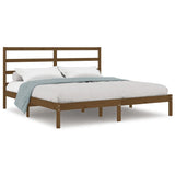 Bed Frame without Mattress Honey Brown 200x200 cm Solid Wood Pine 3104956