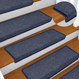 Stair Mats 30 pcs 65x21x4 cm Dark Grey and Blue Rectangular Edge 3365775