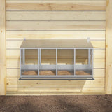 Chicken Nesting Box with 4 Compartments Galvanized Silver Metal 864344