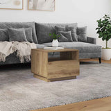 Coffee Table with LED Lights Artisan Oak 50x49x40 cm 857709