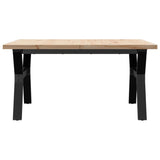 Coffee Table Y-Frame 90x90x45.5 cm Solid Wood Pine and Steel 3282775