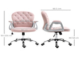 Office Chair, Swivel Desk Chair, Velvet Vanity Chair with Adjustable Height and Rolling Wheels for T3398P328192
