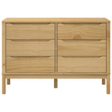 Chest of Drawers FLORO Wax Brown Solid Wood Pine 374011