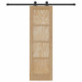 Sliding Door Natural and Black 61 x 198.5 cm Solid Pine Wood 3333324