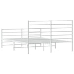 Metal Bed Frame without Mattress with Footboard White 120x190cm 352383