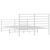 Metal Bed Frame without Mattress with Footboard White 120x190cm 352383