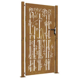 Garden Gate 100x200 cm Corten Steel Bamboo Design 153243