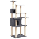 Cat Tree with Sisal Scratching Posts Dark Grey 166 cm 171725