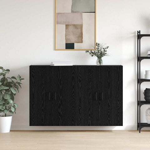 Wall Mounted Cabinets 2 pcs Black oak 69.5 x 34 x 90 cm 3394508