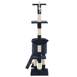 Cat Tree with Sisal Scratching Posts 138 cm Dark Blue 170582