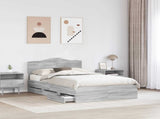 Bed Frame with Drawer Grey Sonoma 120 x 200 cm Engineer Wood 3413024
