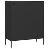 ZNTS Chest of Drawers Black 80x35x101.5 cm Steel 336205