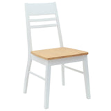 Dining Chairs 2 pcs White 43 x 54 x 89 cm Solid Rubber Wood 42020443