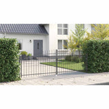 Double Gate with Lock Woerden Grey 400 x 149.5 cm Steel 42008855