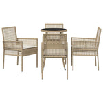 Garden Dining Set 5 pcs Beige Poly rattan 3334950