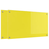 Kitchen Backsplash 2 pcs Yellow 90 x 50 cm Tempered Glass 3415477