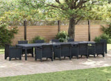 Garden Table Anthracite 350 x 100 x 74 cm Poly Rattan 3378524