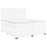 Box Spring Bed with Mattress White 200x200 cm Faux Leather 3290737