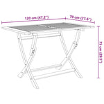7 Piece Folding Outdoor Dining Set Solid Acacia Wood 43379
