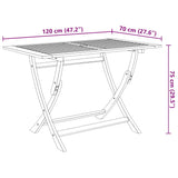 7 Piece Folding Outdoor Dining Set Solid Acacia Wood 43379