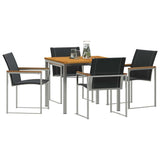 Garden Dining Set 5 pcs Solid Acacia Wood and Stainless Steel 3334814