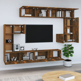 Wall-mounted TV Cabinet Smoked Oak Engineered Wood 3114595