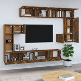 ZNTS Wall-mounted TV Cabinet Smoked Oak Engineered Wood 3114595