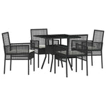 Garden Dining Set 5 pcs Black Poly rattan 3334924