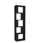 Book Cabinet/Room Divider Black 45x24x159 cm Engineered Wood 800109