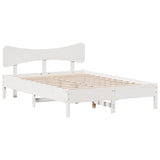 Bed Frame without Mattress White 140x200 cm Solid Wood Pine 3328233