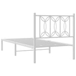 Metal Bed Frame without Mattress with Headboard White 75x190cm 376167