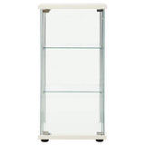 Storage Cabinet White and transparent Tempered glass, Engineered wood 322797