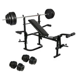 Folding Weight Bench Dumbbell Barbell Set Home Gym 270166