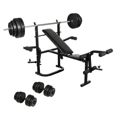 ZNTS Folding Weight Bench Dumbbell Barbell Set Home Gym 270166
