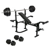 Folding Weight Bench Dumbbell Barbell Set Home Gym 270166