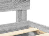 Bed Frame with Drawer Grey Sonoma 200 x 200 cm Engineered Wood 3413567
