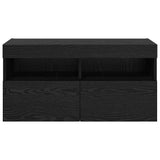 TV Wall Cabinet Black Oak 80 x 30 x 40 cm Engineered Wood 882981