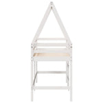 ZNTS Loft Bed with Ladder and Roof without Mattress White 90x200 cm 3282105