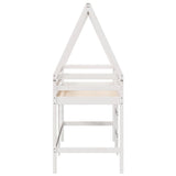 ZNTS Loft Bed with Ladder and Roof without Mattress White 90x200 cm 3282105