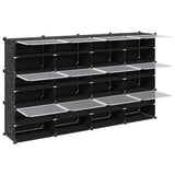 Storage Cube Organiser with 12 Cubes and Doors Black PP 4019578