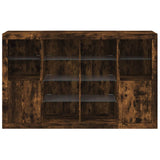 Sideboards with LED Lights 3 pcs Smoked Oak Engineered Wood 3209139