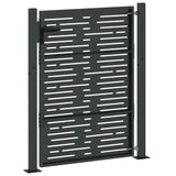 Garden Gate with Lock Black 110 x 130 cm Powder-Coated Steel 42015900