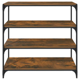 Book Cabinet Smoked Oak 100x33x100 cm Engineered Wood and Steel 819359