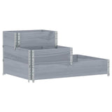 3-Tier Raised Bed Grey 120x80 cm Solid Wood Pine 4010315