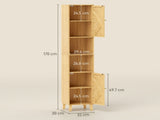 Multi-Storage Bamboo Door Bathroom Cabinet - Natural Finish T3398P423557