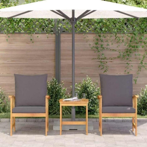 Garden Sofa Set with Cushion 3 pcs Brown Solid acacia wood 4106450
