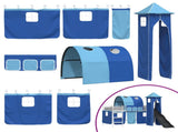 Kids'Loft Bed Frame White and Blue 100 x 200 cm Metal 42020904