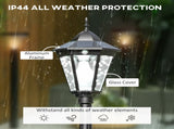 2.4 m Garden Lamp Post Light, LED Solar Powered Patio Path Lighting Lamp with Aluminium Frame, PIR T3398P317828
